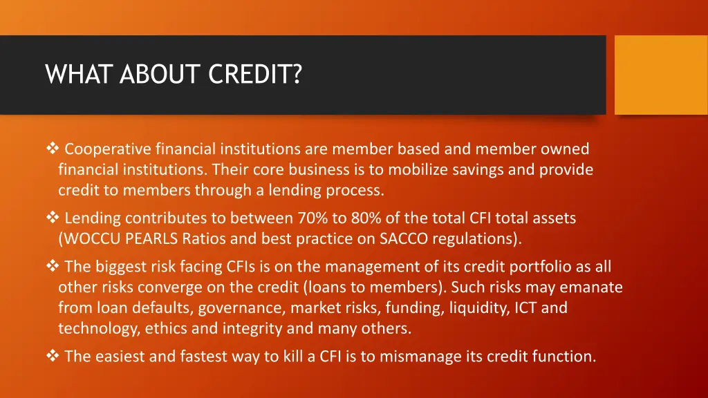 what about credit