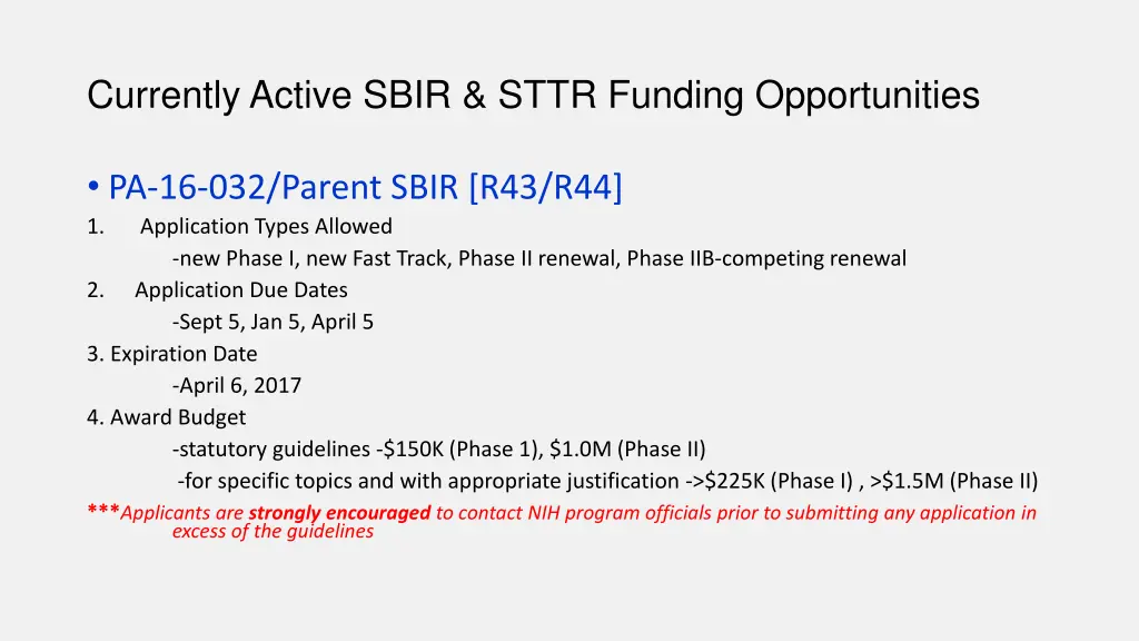 currently active sbir sttr funding opportunities