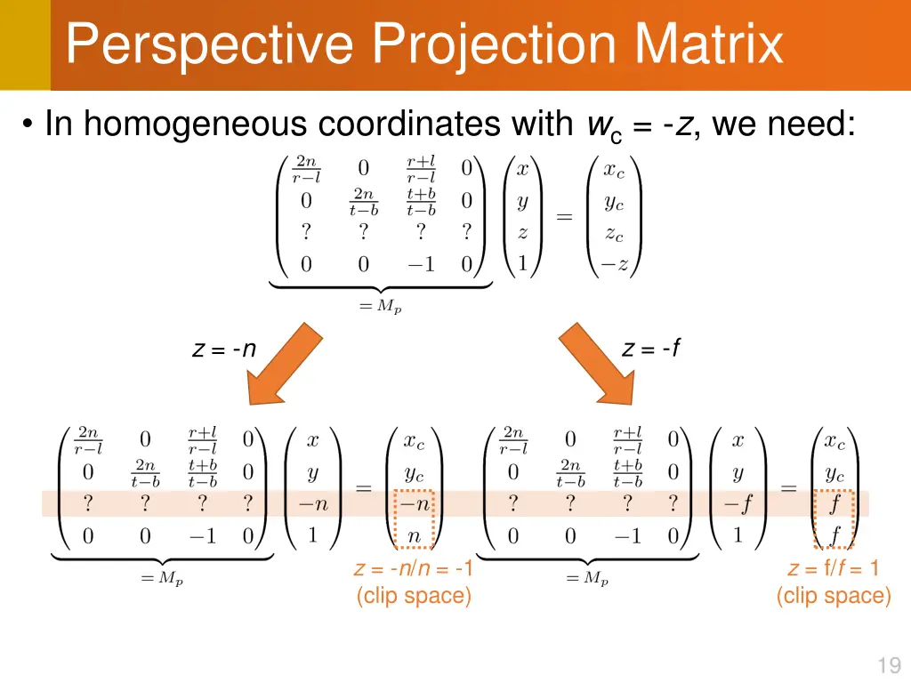 perspective projection matrix 5