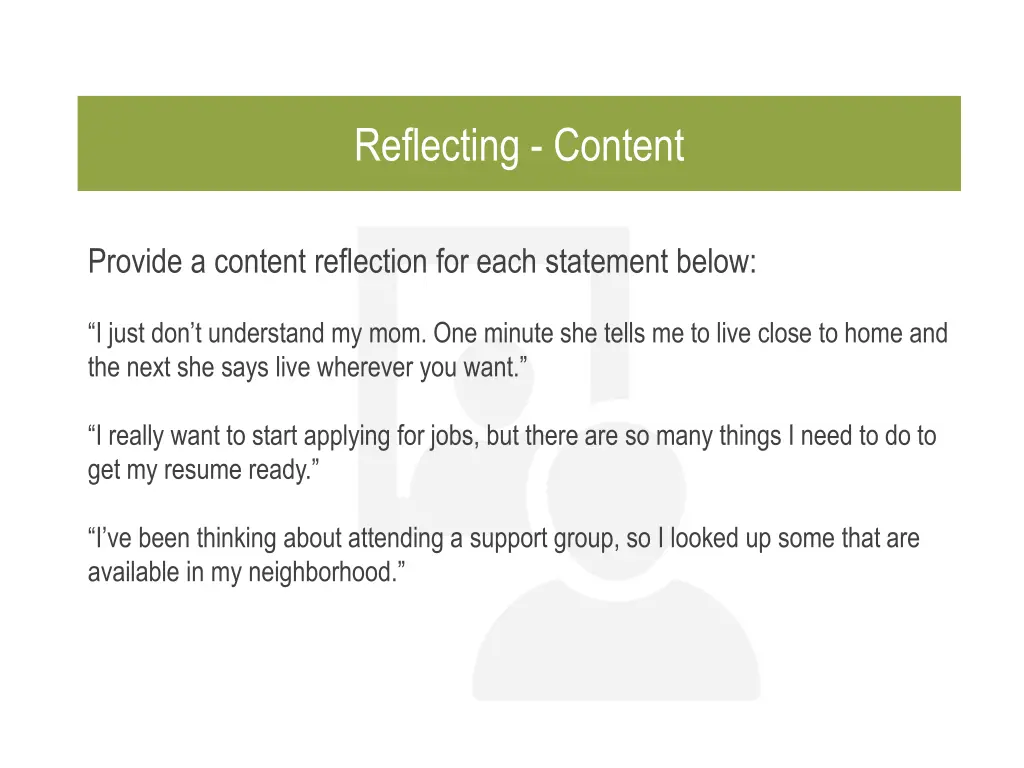 reflecting content 1