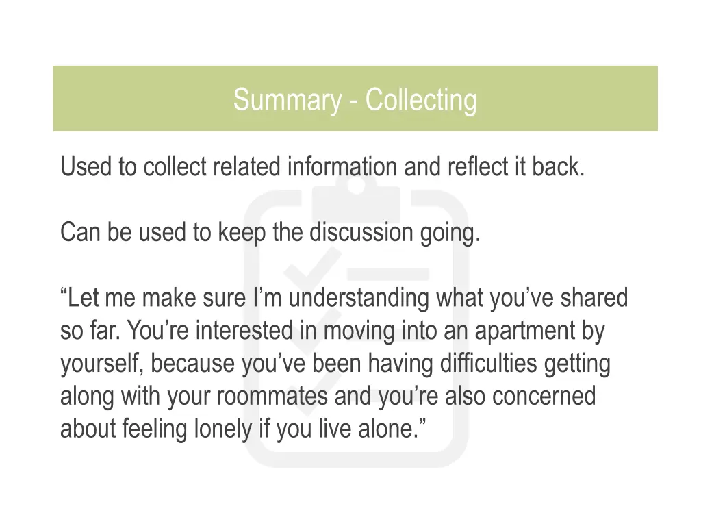 summary collecting