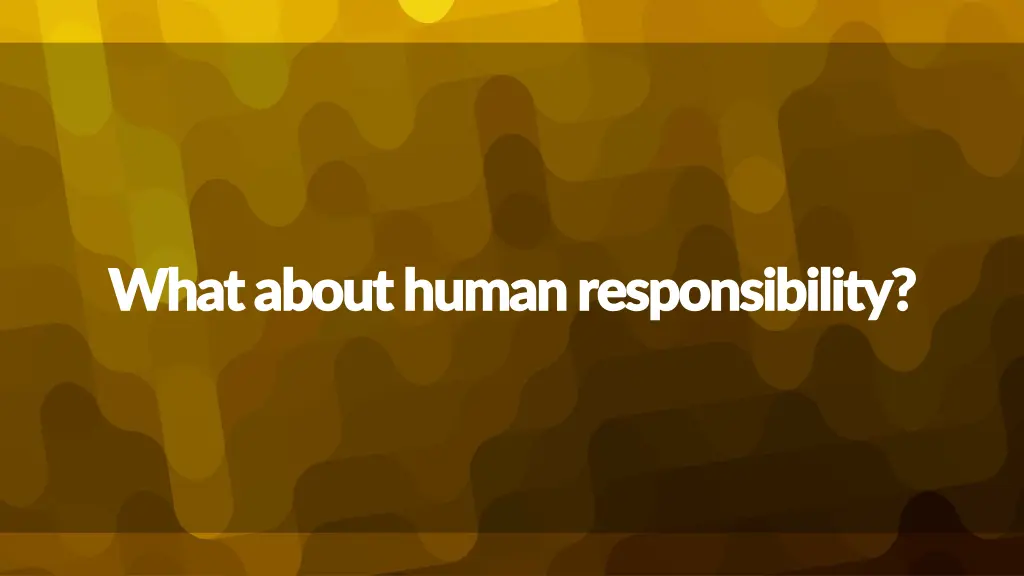 what about human responsibility what about human