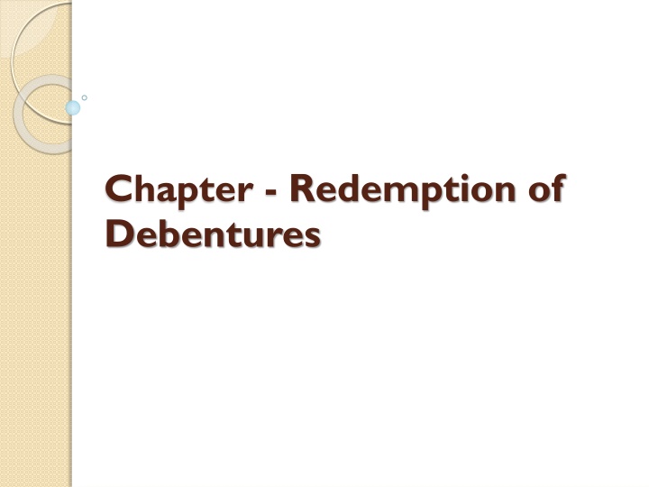 chapter redemption of debentures