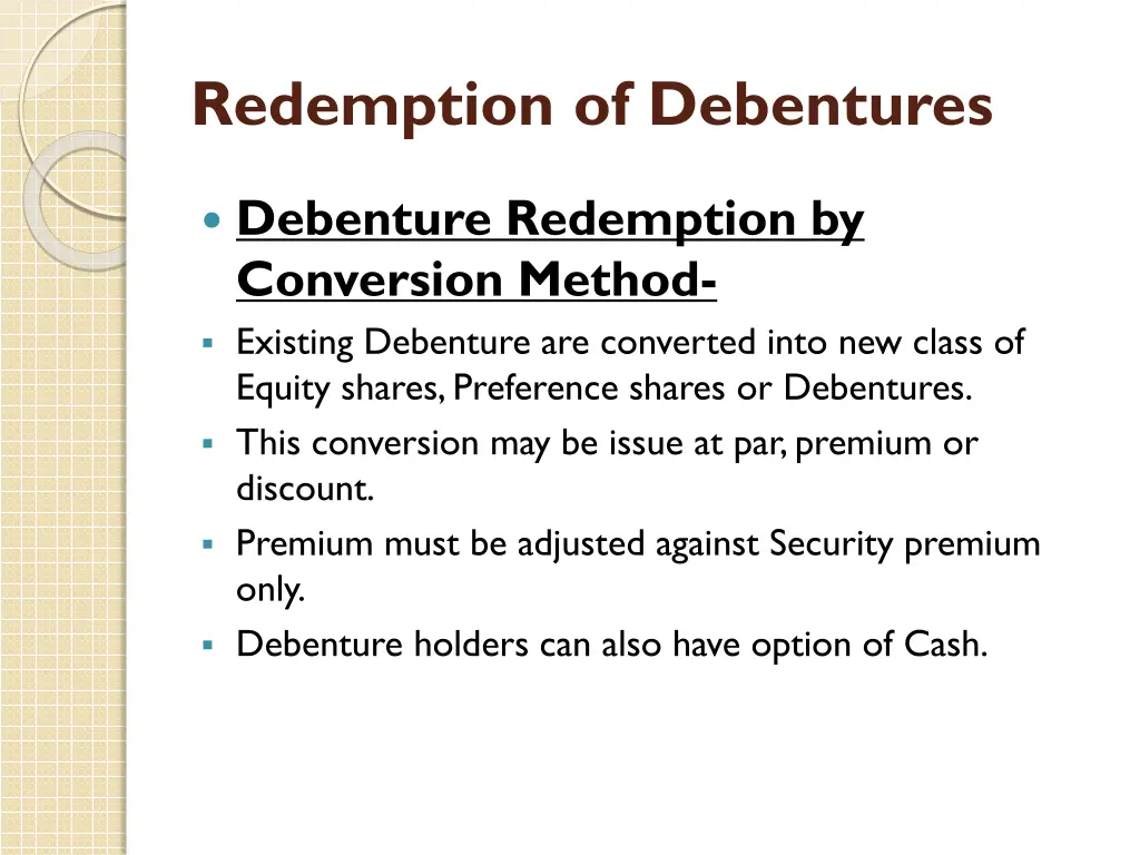 redemption of debentures 4