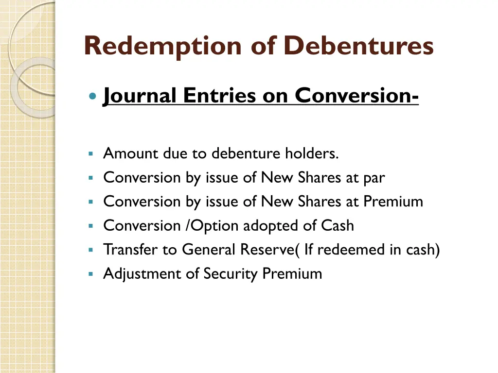 redemption of debentures 5