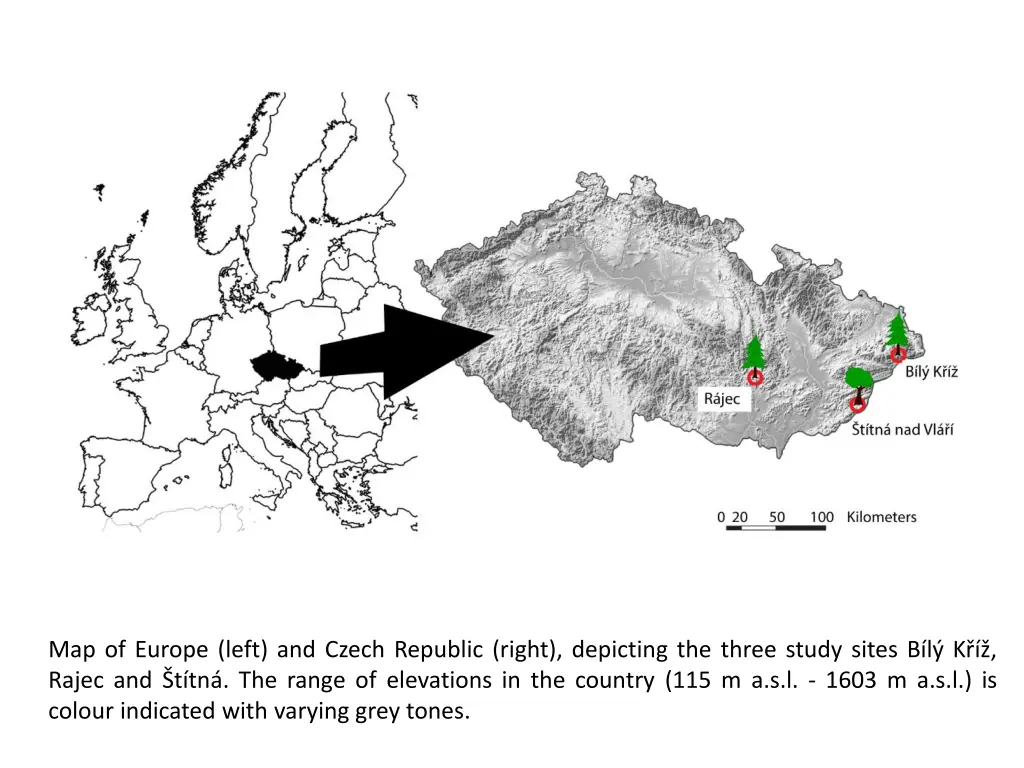 map of europe left and czech republic right