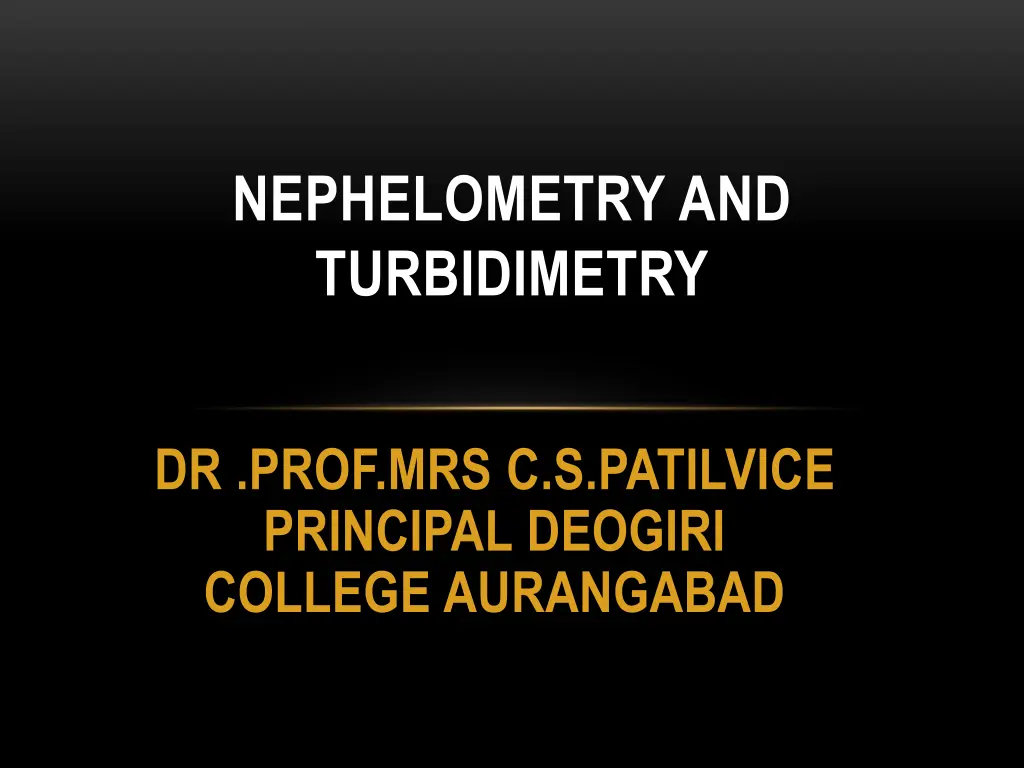 nephelometry and turbidimetry 1