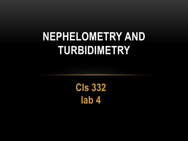 nephelometry and turbidimetry