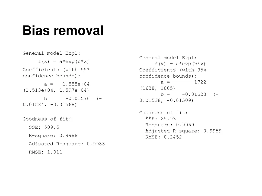 bias removal