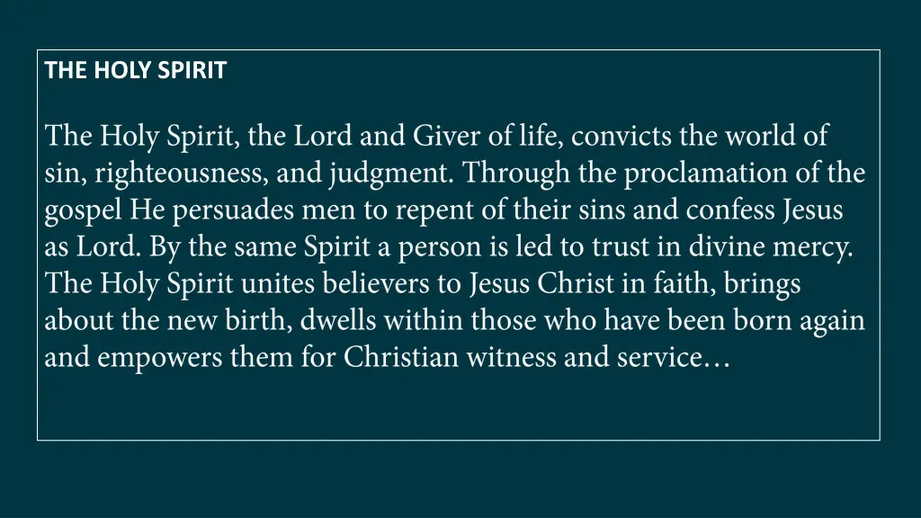 the holy spirit 1