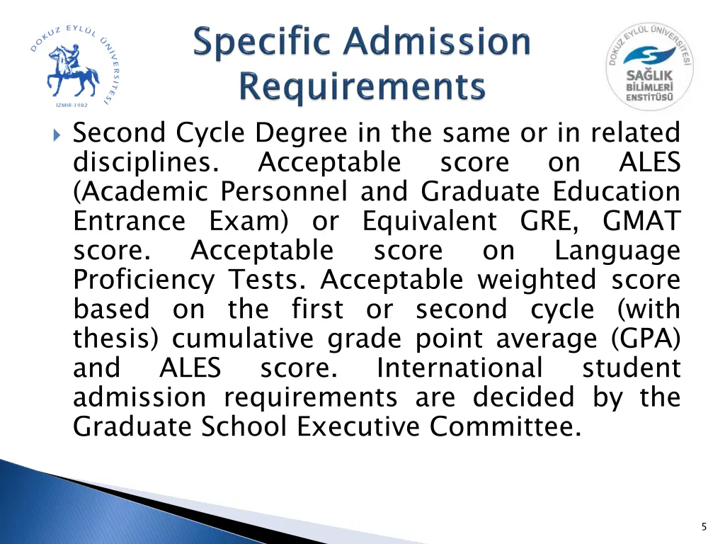 second cycle degree in the same or in related