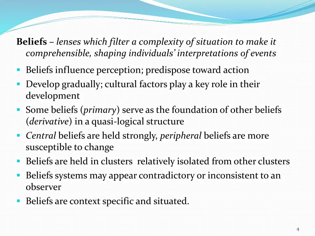 beliefs lenses which filter a complexity