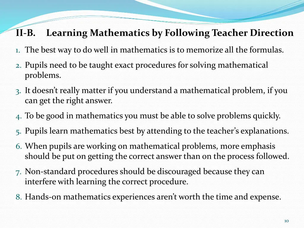 ii b learning mathematics by following teacher