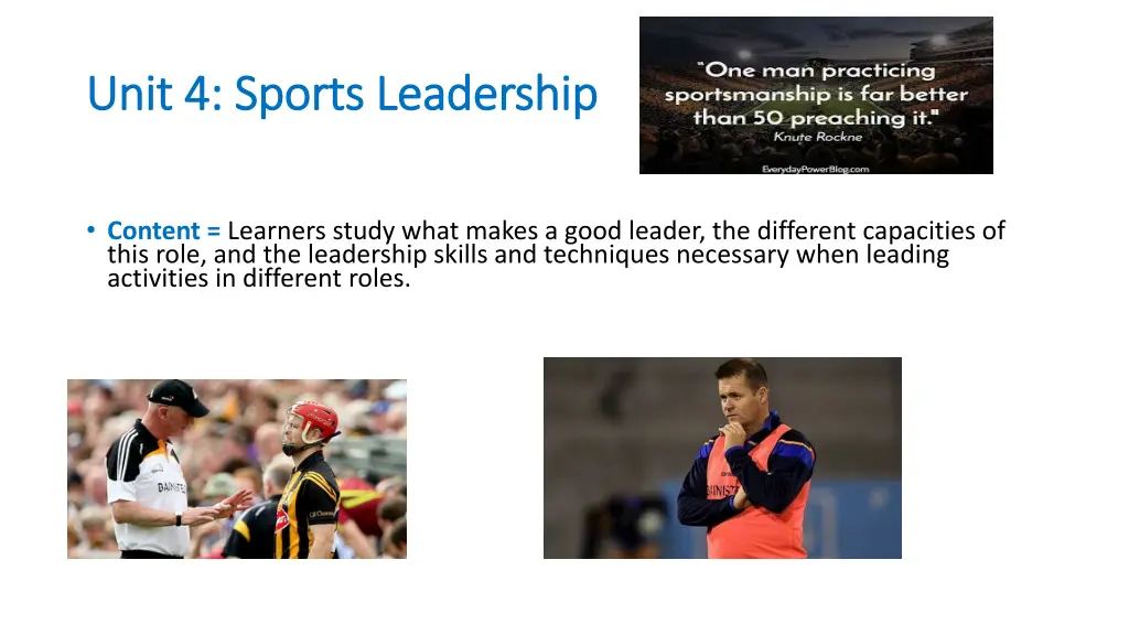 unit 4 sports leadership unit 4 sports leadership