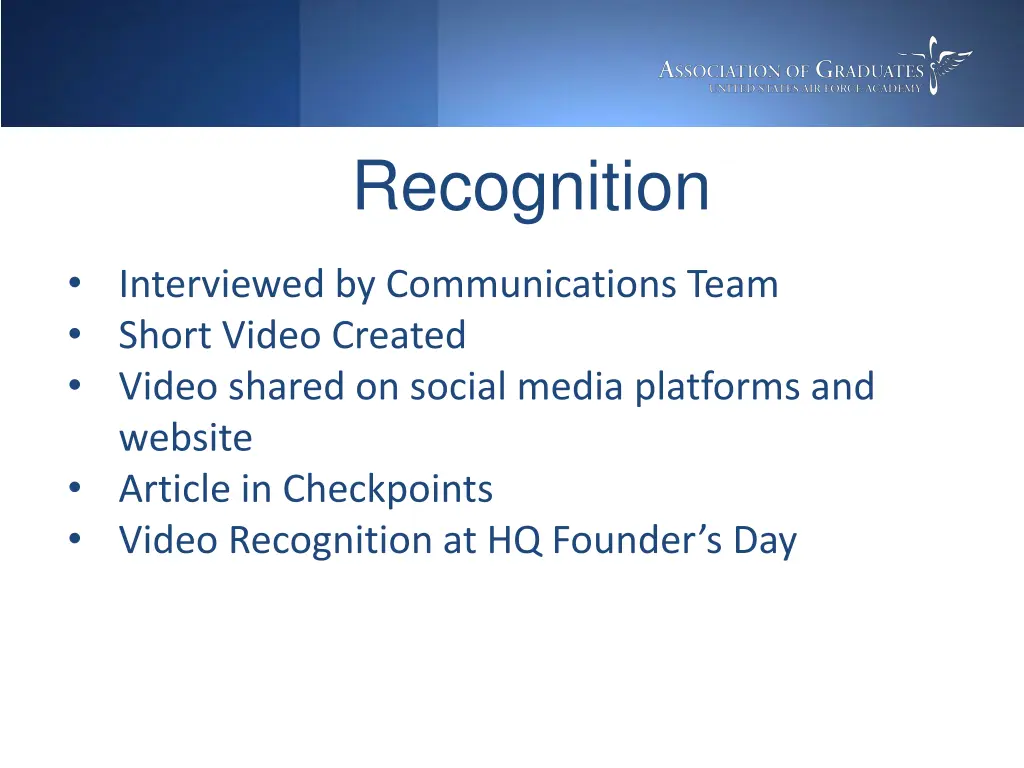 recognition
