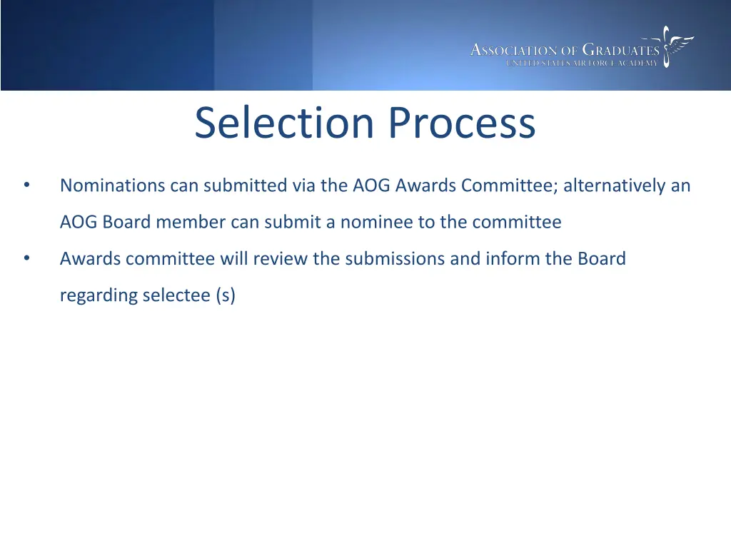 selection process
