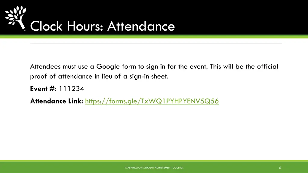 clock hours attendance