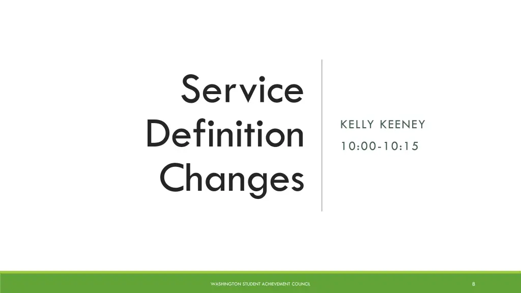 service definition changes