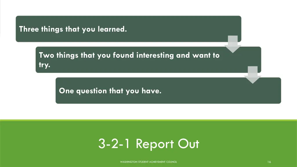 three things that you learned