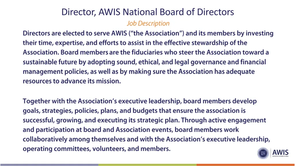 director awis national board of directors