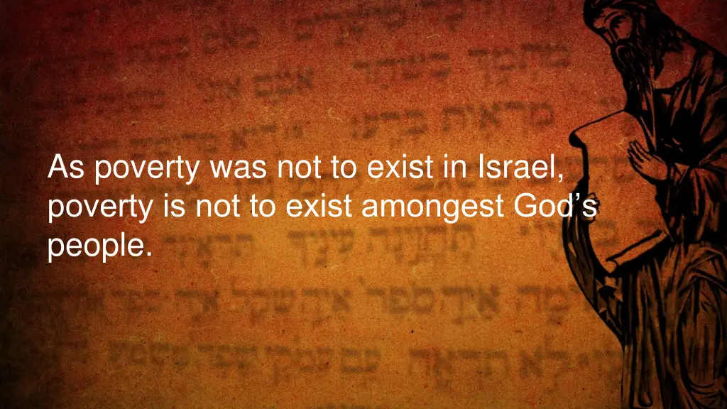 as poverty was not to exist in israel poverty