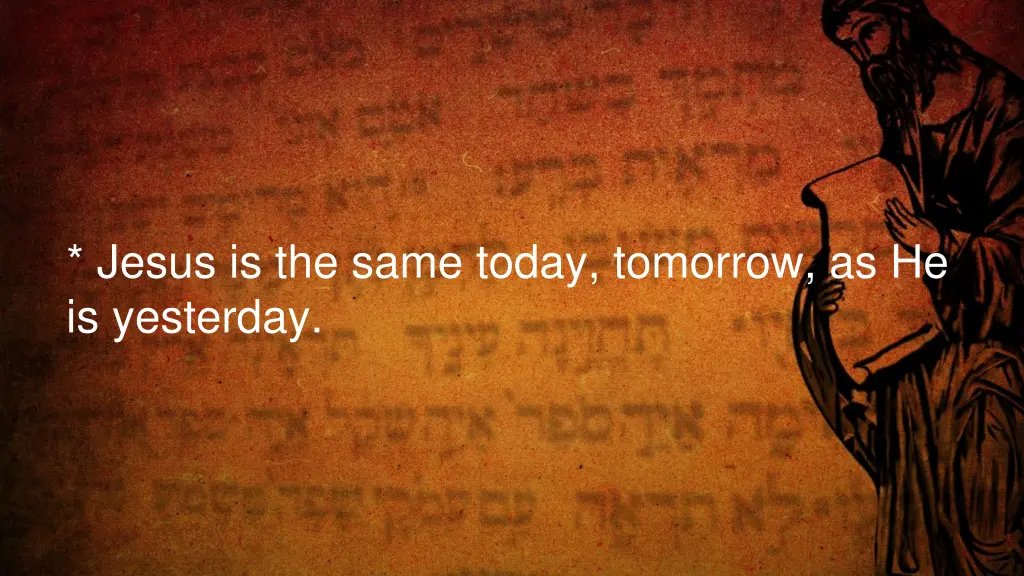 jesus is the same today tomorrow
