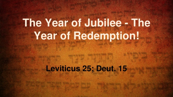the year of jubilee the year of redemption