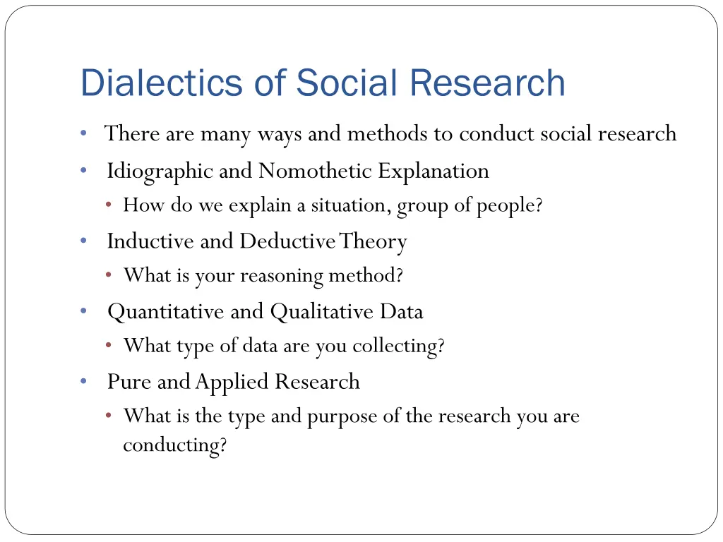 dialectics of social research