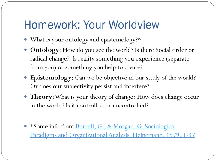 homework your worldview