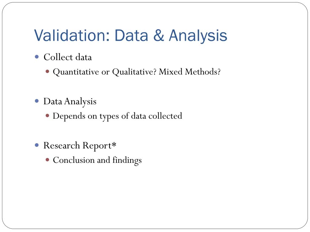 validation data analysis