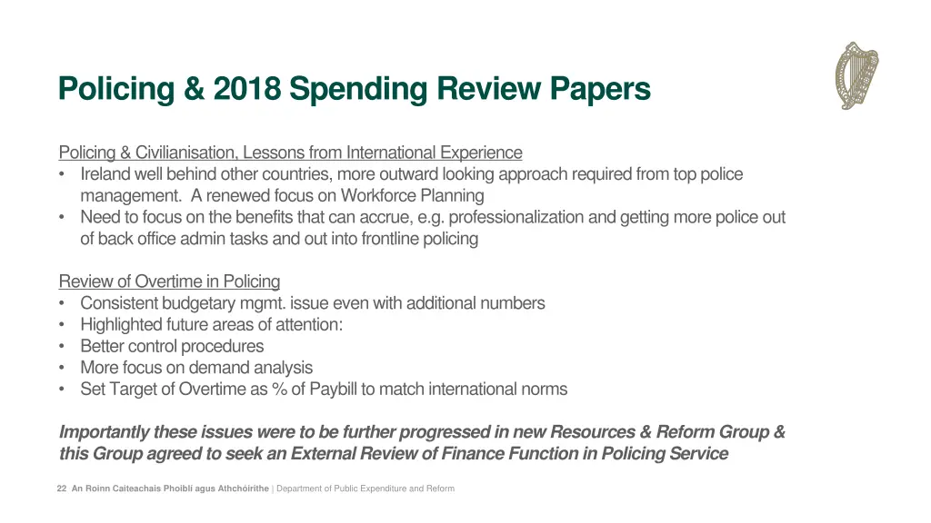 policing 2018 spending review papers