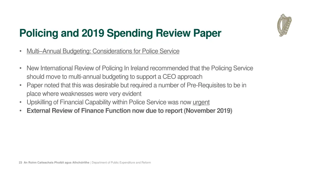 policing and 2019 spending review paper