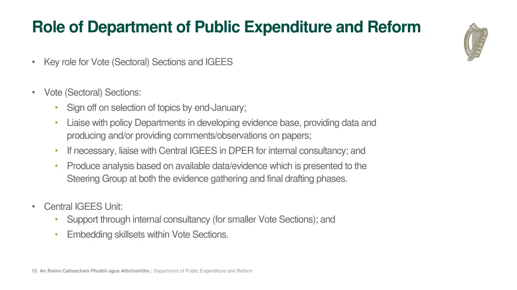 role of department of public expenditure