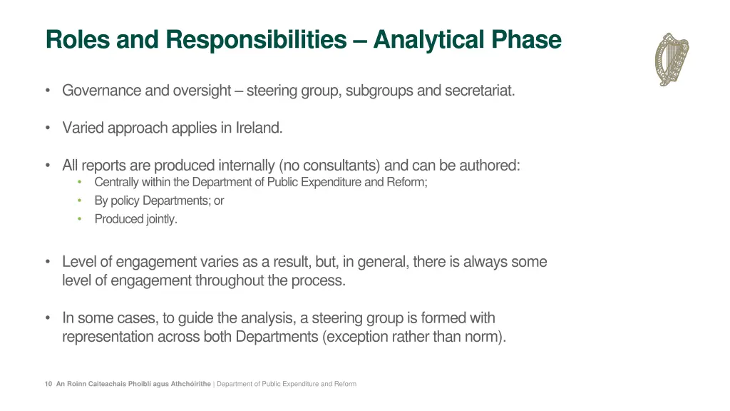 roles and responsibilities analytical phase