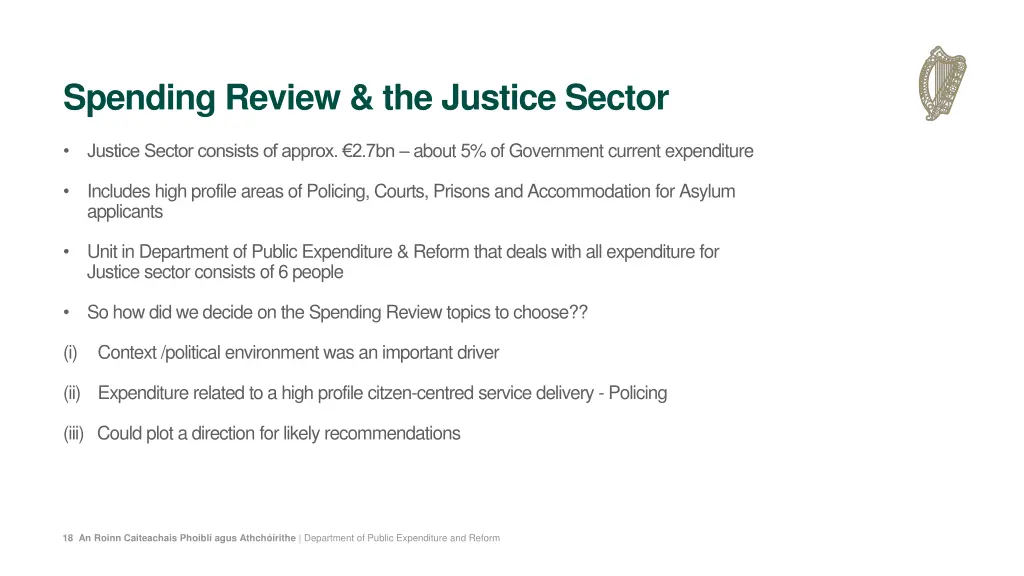 spending review the justice sector