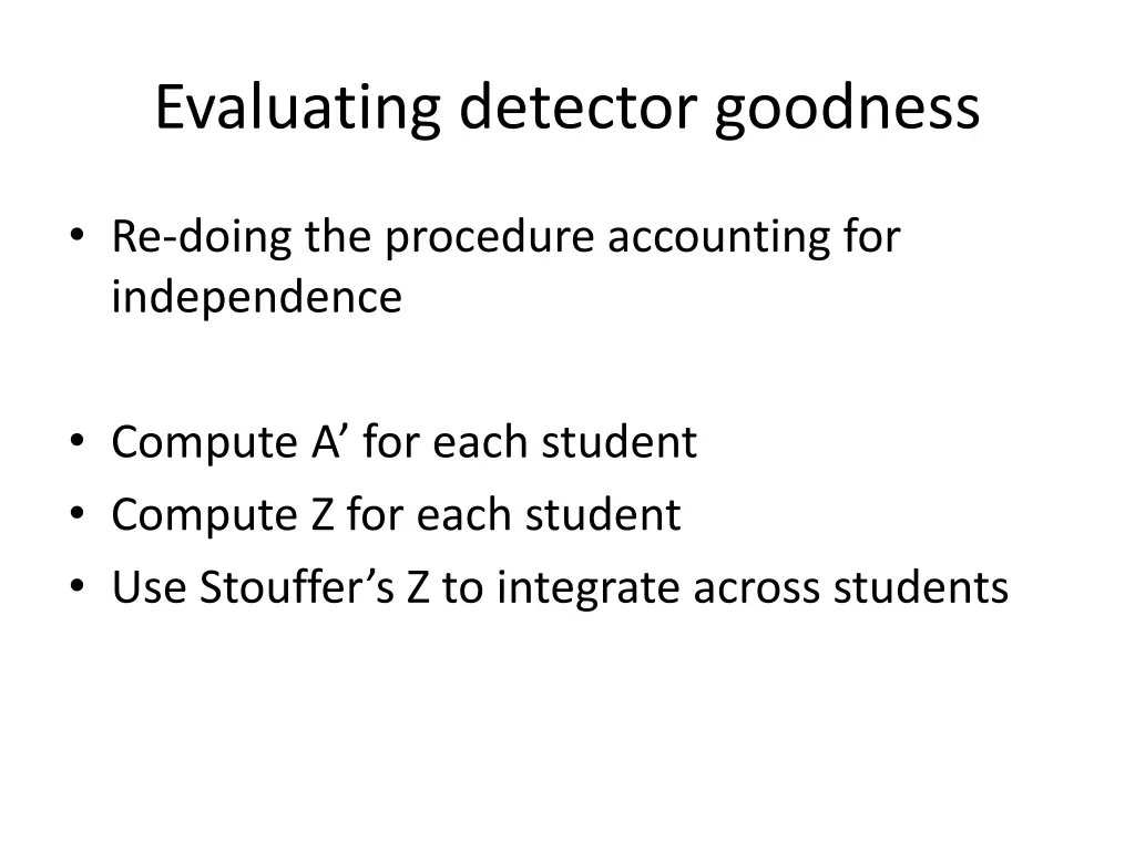 evaluating detector goodness 5