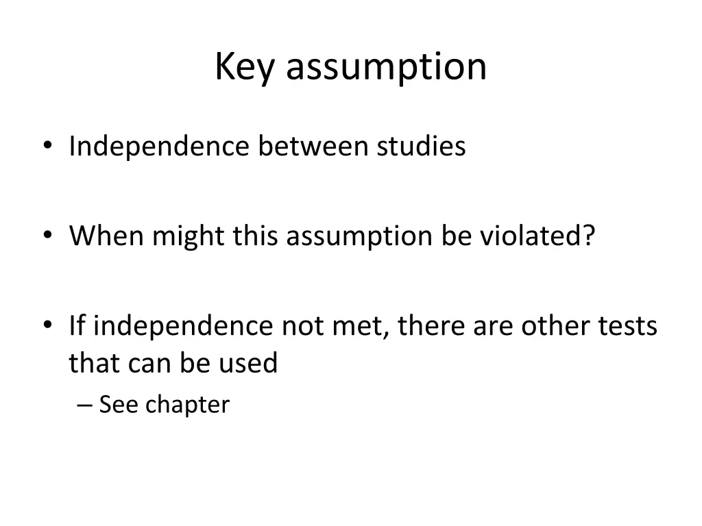 key assumption