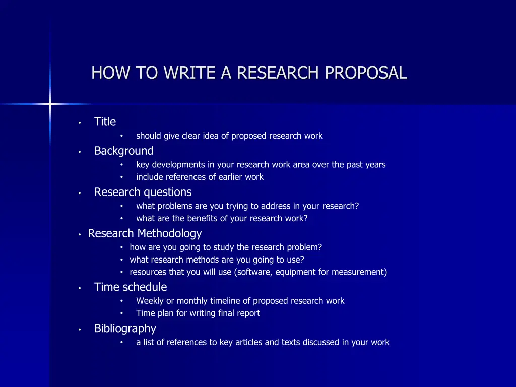 how to write a research proposal