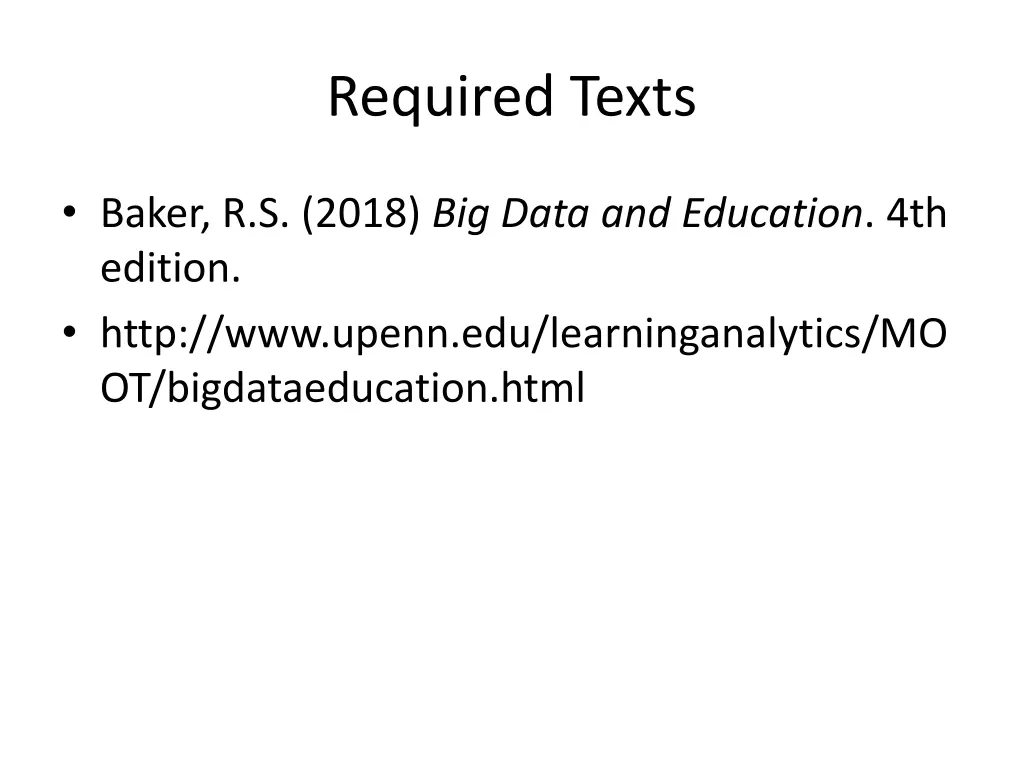 required texts