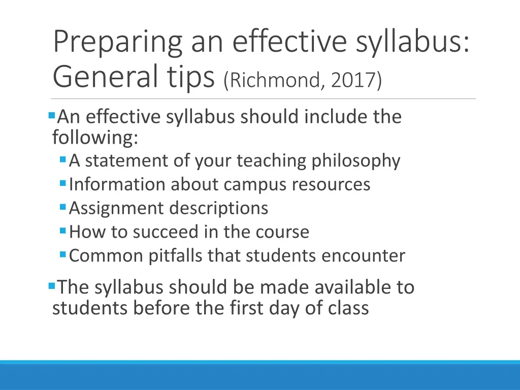 preparing an effective syllabus general tips 1