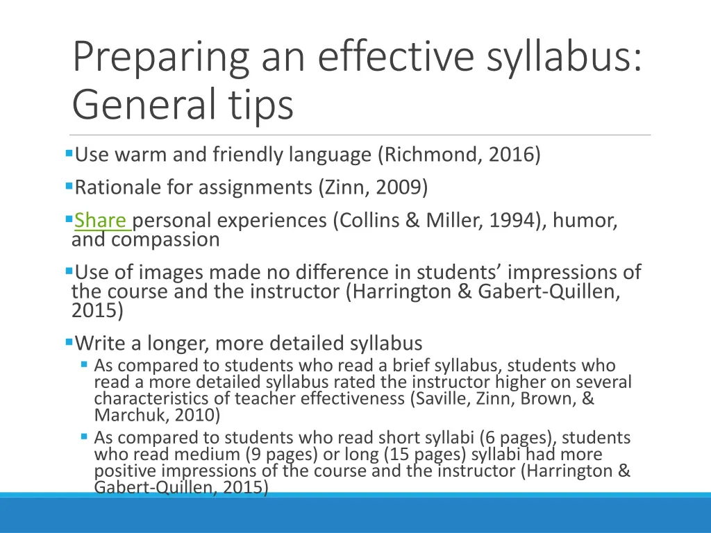 preparing an effective syllabus general tips