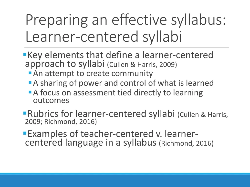 preparing an effective syllabus learner centered 1