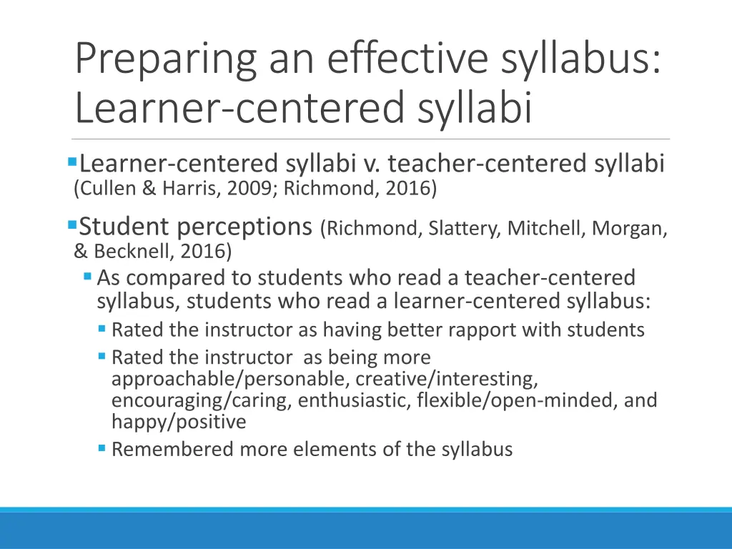 preparing an effective syllabus learner centered