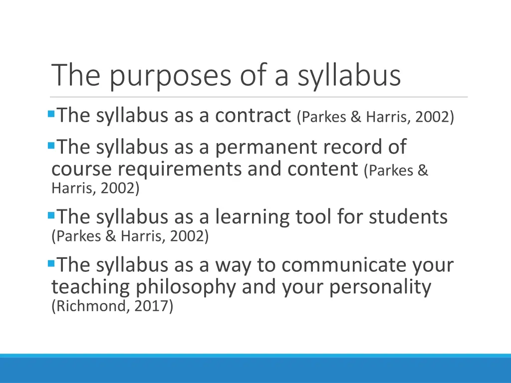 the purposes of a syllabus the syllabus