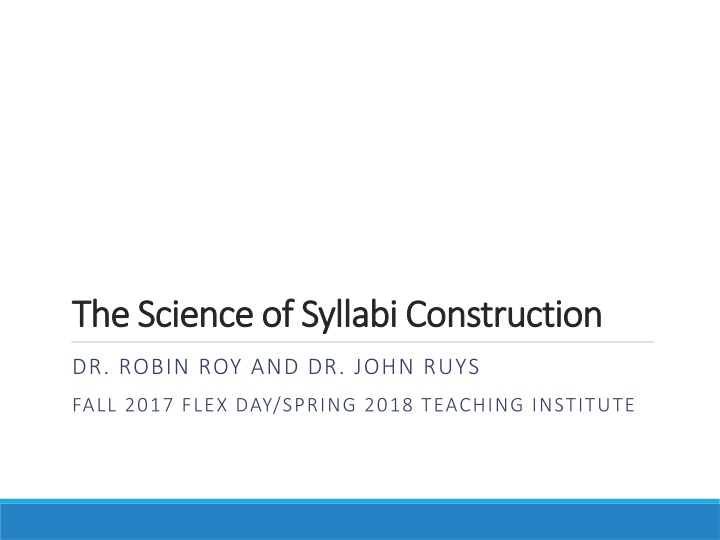 the science of syllabi construction the science