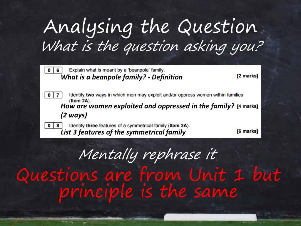 analysing the question what is the question