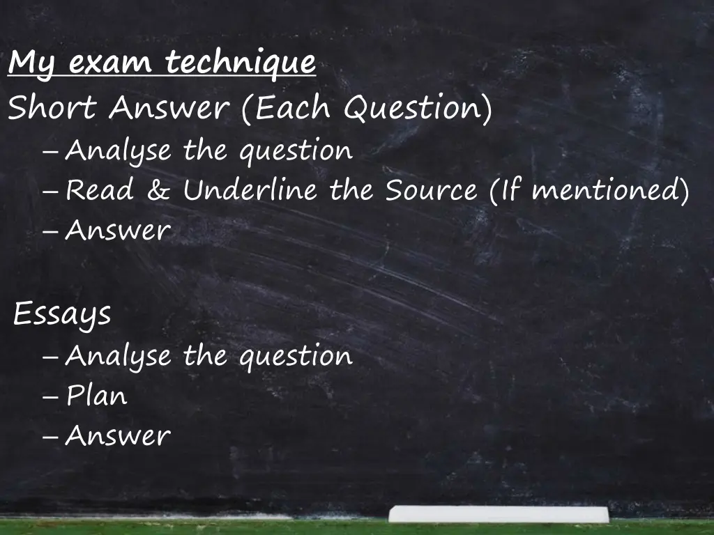 my exam technique short answer each question