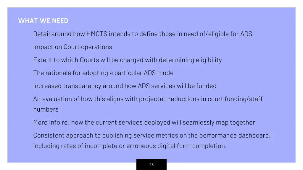 what we need detail around how hmcts intends