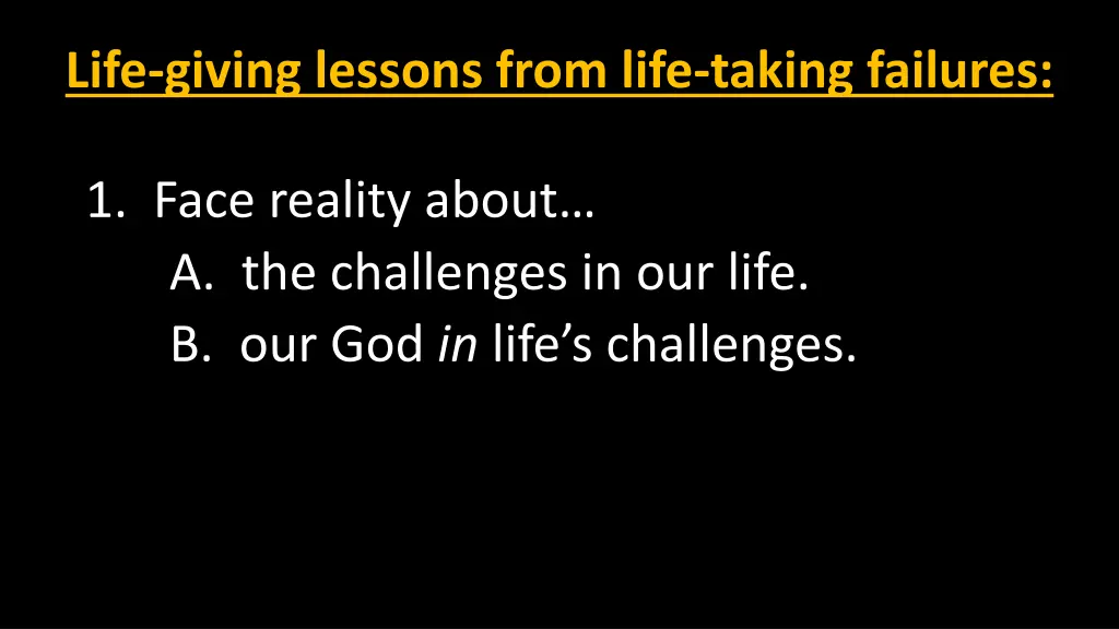 life giving lessons from life taking failures 2
