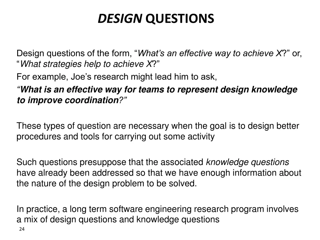 design questions